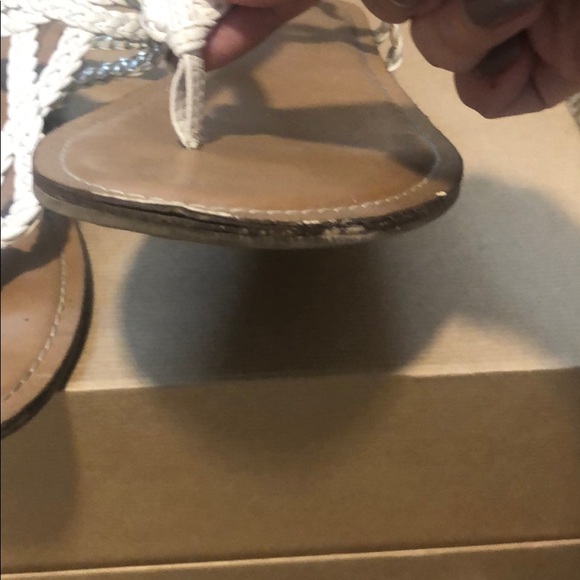 Merona white braided thong sandals size 10 - Picture 2 of 8